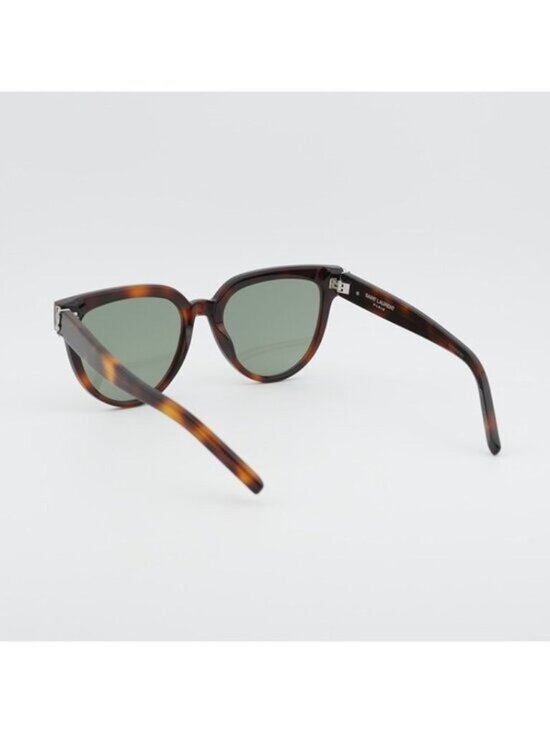 Saint Laurent SLM28 005 Sunglasses Havana Cat Eye Frame, Green Lenses main image 5
